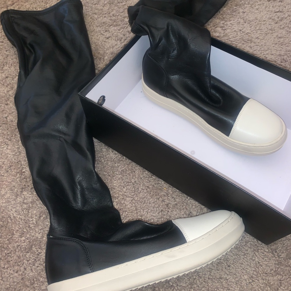 Rick Owens Black and White Sneakers